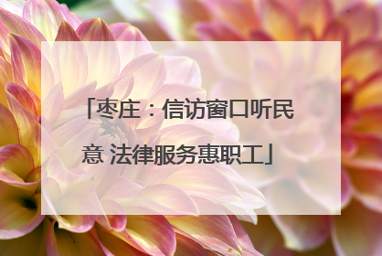 枣庄：信访窗口听民意 法律服务惠职工