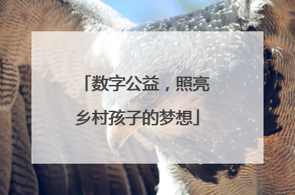 数字公益，照亮乡村孩子的梦想