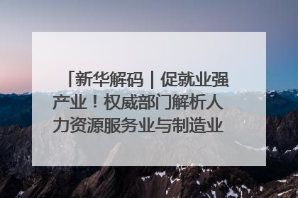 新华解码｜促就业强产业！权威部门解析人力资源服务业与制造业融合发展试点