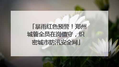 暴雨红色预警！郑州城管全员在岗值守，织密城市防汛安全网