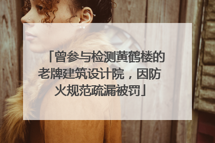 曾参与检测黄鹤楼的老牌建筑设计院，因防火规范疏漏被罚