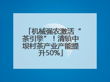 机械强农激活“茶引擎”！清镇中坝村茶产业产能提升50%