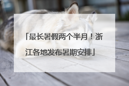 最长暑假两个半月！浙江各地发布暑期安排