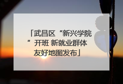 武昌区“新兴学院”开班 新就业群体友好地图发布