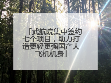 武航院集中签约七个项目，助力打造更轻更强国产大飞机机身