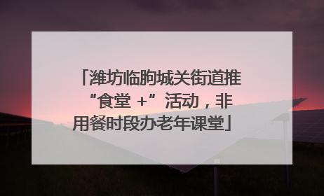 潍坊临朐城关街道推“食堂 +”活动，非用餐时段办老年课堂