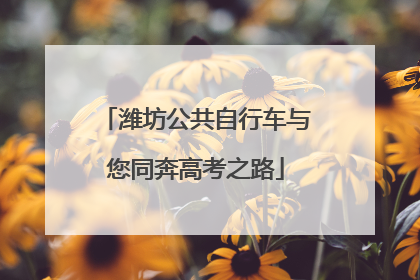 潍坊公共自行车与您同奔高考之路