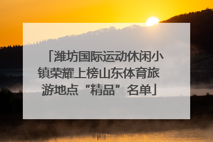 潍坊国际运动休闲小镇荣耀上榜山东体育旅游地点“精品”名单