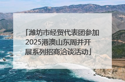 潍坊市经贸代表团参加2025港澳山东周并开展系列招商洽谈活动