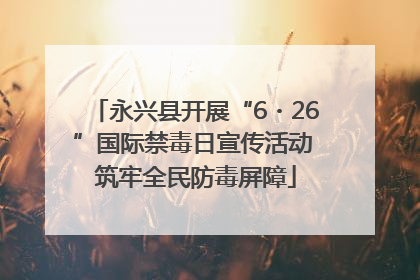 永兴县开展“6・26”国际禁毒日宣传活动 筑牢全民防毒屏障