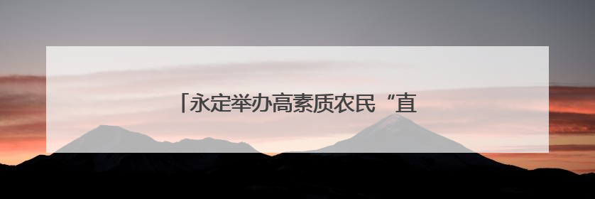 永定举办高素质农民“直播电商+AI”培训班
