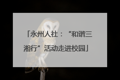 永州人社：“和谐三湘行”活动走进校园