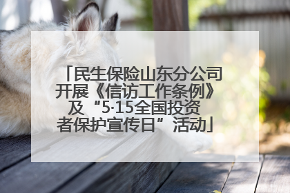 民生保险山东分公司开展《信访工作条例》及“5·15全国投资者保护宣传日”活动