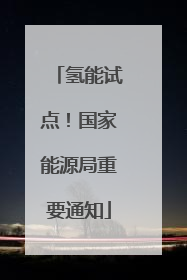 氢能试点！国家能源局重要通知