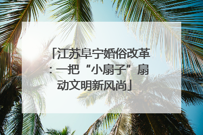江苏阜宁婚俗改革：一把“小扇子”扇动文明新风尚