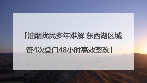 油烟扰民多年难解 东西湖区城管4次登门48小时高效整改