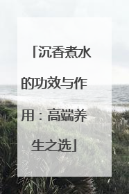 沉香煮水的功效与作用：高端养生之选
