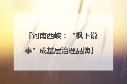 河南西峡：“枫下说事”成基层治理品牌