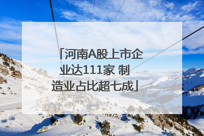 河南A股上市企业达111家 制造业占比超七成