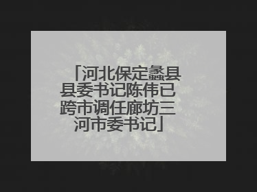 河北保定蠡县县委书记陈伟已跨市调任廊坊三河市委书记
