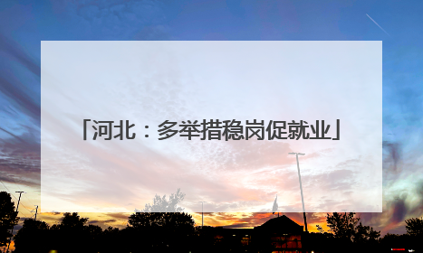 河北：多举措稳岗促就业
