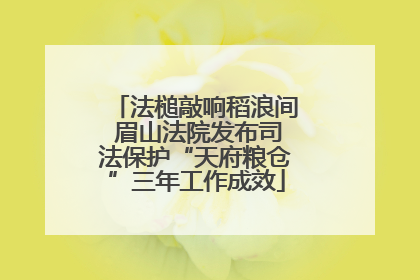 法槌敲响稻浪间 眉山法院发布司法保护“天府粮仓”三年工作成效