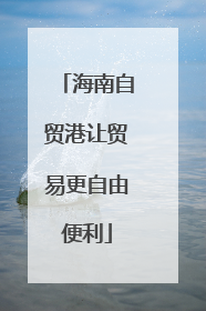 海南自贸港让贸易更自由便利