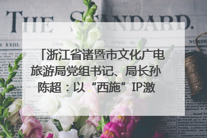 浙江省诸暨市文化广电旅游局党组书记、局长孙陈超：以“西施”IP激活全域旅游 打造县域文旅融合新标杆｜第七届全国县域旅游研究成果发布系列活动