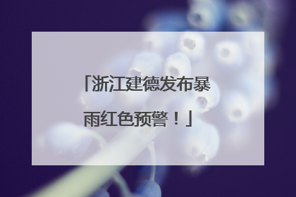 浙江建德发布暴雨红色预警！