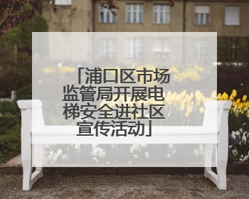 浦口区市场监管局开展电梯安全进社区宣传活动