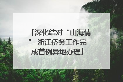 深化结对“山海情” 浙江侨务工作完成首例异地办理