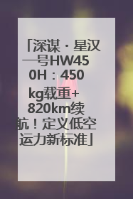 深谋・星汉一号HW450H：450kg载重+ 820km续航！定义低空运力新标准