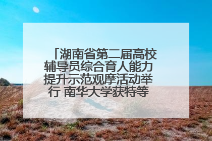 湖南省第二届高校辅导员综合育人能力提升示范观摩活动举行 南华大学获特等奖和一等奖