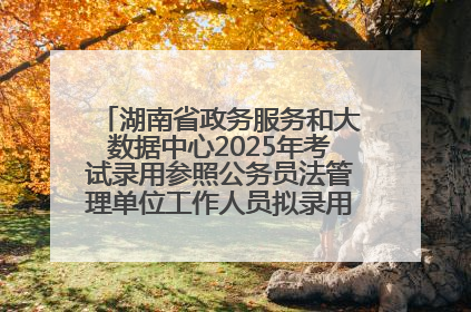 湖南省政务服务和大数据中心2025年考试录用参照公务员法管理单位工作人员拟录用人员名单公示