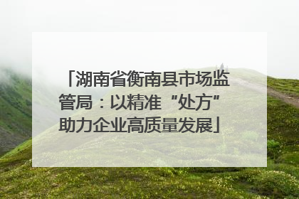 湖南省衡南县市场监管局：以精准“处方”助力企业高质量发展