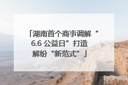 湖南首个商事调解“6.6 公益日”打造解纷“新范式”