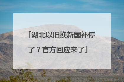 湖北以旧换新国补停了？官方回应来了
