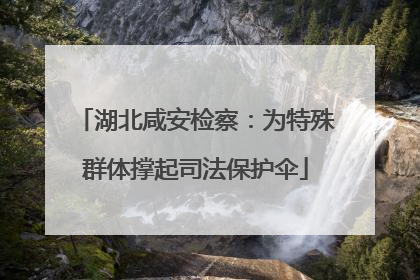 湖北咸安检察：为特殊群体撑起司法保护伞
