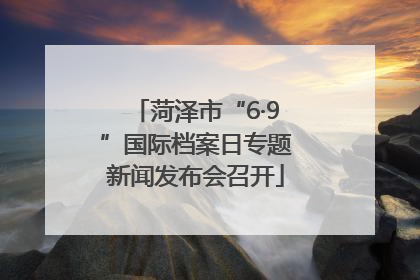 菏泽市“6·9”国际档案日专题新闻发布会召开