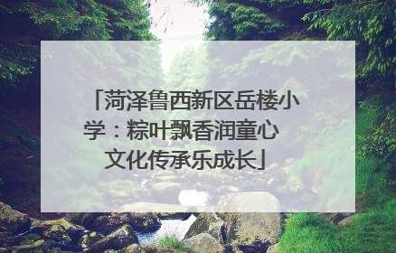 菏泽鲁西新区岳楼小学：粽叶飘香润童心 文化传承乐成长