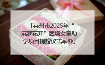 莱州市2025年“筑梦花开”困境女童助学项目捐赠仪式举办