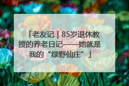 老友记｜85岁退休教授的养老日记——她就是我的“绿野仙庄”