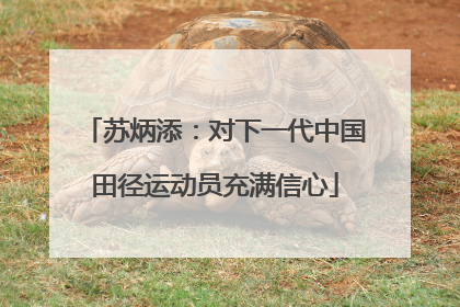 苏炳添：对下一代中国田径运动员充满信心