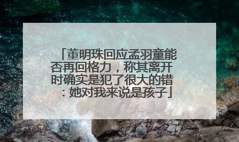 董明珠回应孟羽童能否再回格力，称其离开时确实是犯了很大的错：她对我来说是孩子