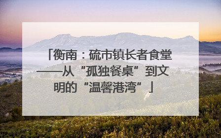 衡南：硫市镇长者食堂——从“孤独餐桌”到文明的“温馨港湾”
