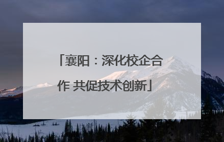 襄阳：深化校企合作 共促技术创新