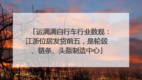 运满满自行车行业数观：江浙位居发货前五，是轮毂、链条、头盔制造中心