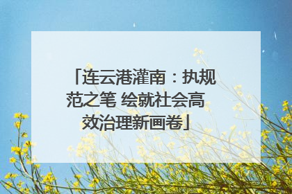 连云港灌南：执规范之笔 绘就社会高效治理新画卷