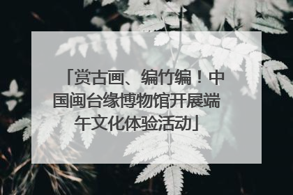 赏古画、编竹编！中国闽台缘博物馆开展端午文化体验活动