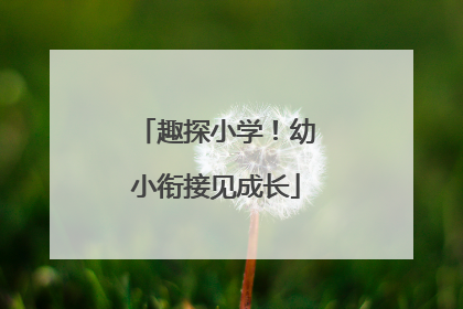 趣探小学！幼小衔接见成长